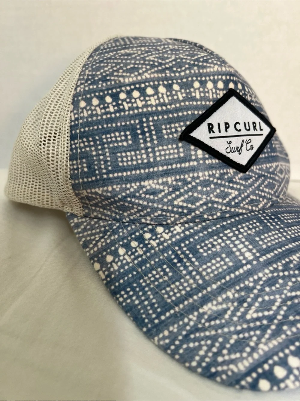 Rip Curl Kids Blue Printed Trucker Hat with White Mesh